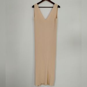 Self Portrait Knit Dress Size Medium Double V Neck Straight Capsule Classic